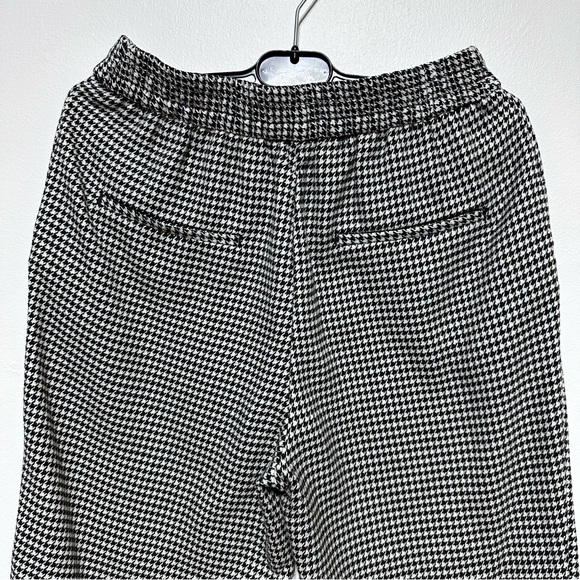 Zara Basic Black Houndstooth Pull On Straight Leg Pants Size XS - Picture 5 of 11